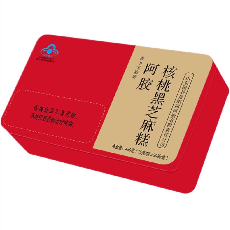 魯中寶膠阿膠糕阿膠塊鐵盒即食OEM氣血滋補糕