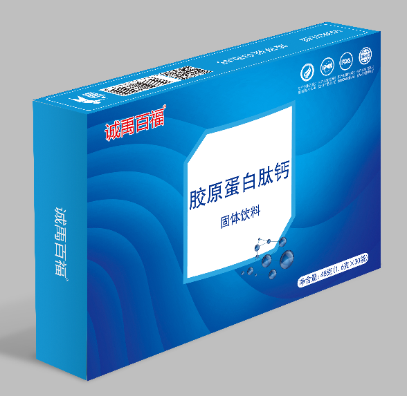 誠禹百福膠原蛋白肽鈣 1.6克/ 袋，30袋/盒。